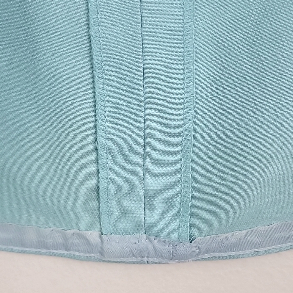 Vintage Blue & Lace Midi Short Sleeve Shift Dress By Jean Lang (Altered Waist) S - Picture 9 of 13